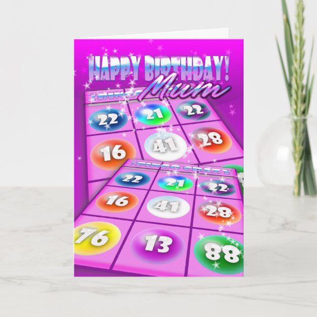 Tarjeta Mamá Bingo Crazy Birthday Card (Anverso)