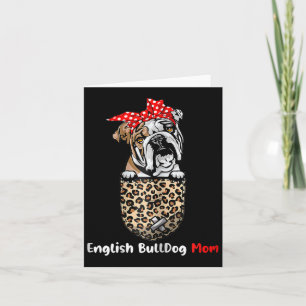 Tarjeta Mamá Bulldog Bolsillo Mamá Bulldog Día de la Madre