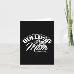 Tarjeta Mamá bulldog tatuó al viejo Bulldog inglés Mamá ta