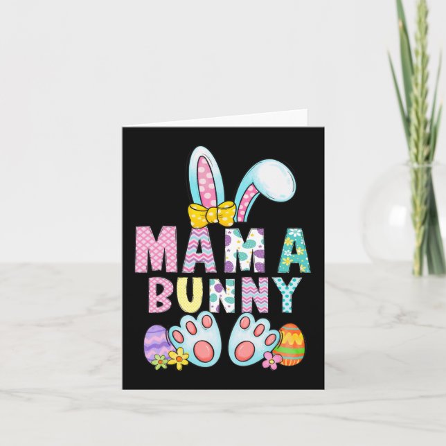 Tarjeta Mama Bunny Cute Easter Mom Bunny Rabbit Easter Day (Anverso)