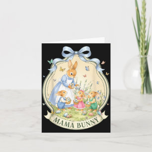 Tarjeta Mama Bunny Vintage para Niños Niñas Mujeres Mamá A