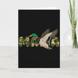 Tarjeta Mamá cazando mamá pato silbón camuflaje madresM