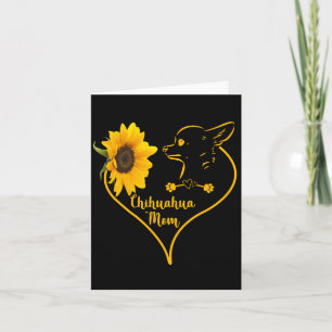 Tarjeta Mamá Chihuahua con Corazón de Girasol Día de la Ma