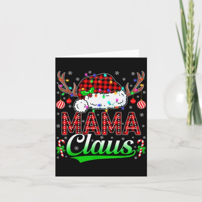 Tarjeta Mama Claus Christmas Lights Matching Family Xmas P (Anverso)