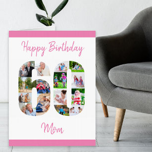 Tarjeta Mamá Collage de fotos número 60 Gran cumpleaños nú