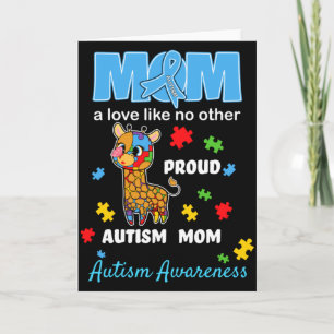 Tarjeta Mamá Conciencia del Autismo Amor Materno Orgullosa