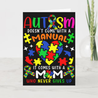 Tarjeta Mamá Conciencia Del Autismo El Autismo No Viene Co