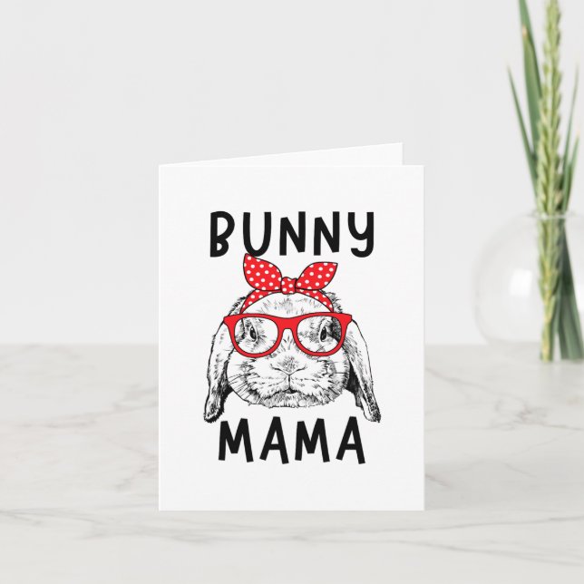 Tarjeta Mama Coneja Mamá Día de la Madre  (Anverso)
