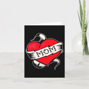 Tarjeta Mamá Corazón de la vieja escuela tradicional Tatto