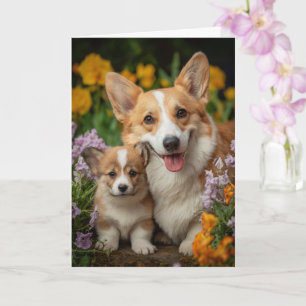 Tarjeta Mamá Corgi Día de la Madre Amor