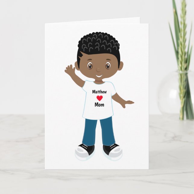 Tarjeta Mamá Cumpleaños Black Boy (Anverso)