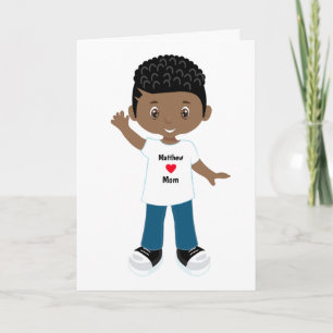 Tarjeta Mamá Cumpleaños Black Boy