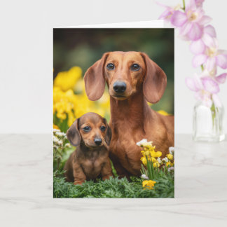Tarjeta Mamá Dachshund Día de la Madre Amor