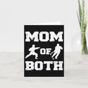 Tarjeta Mamá De Ambos Divertidos Hockey Karate Mom