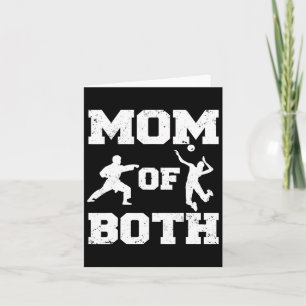 Tarjeta Mamá De Ambos Graciosos Volleyll Karate Mamá