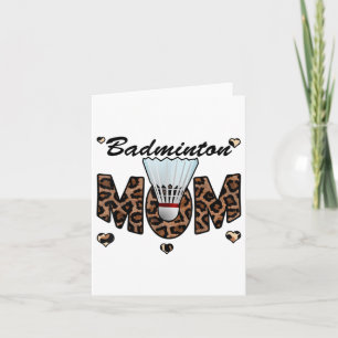 Tarjeta Mamá de bádminton leopardo Divertida Mamá de bádmi