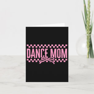 Tarjeta Mamá de baile retro coqueta lazo a cuadros baila m