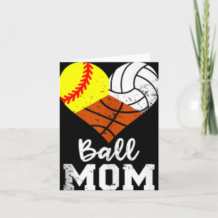Tarjeta Mamá de Balón Divertida Softbol Voleibol Baloncest