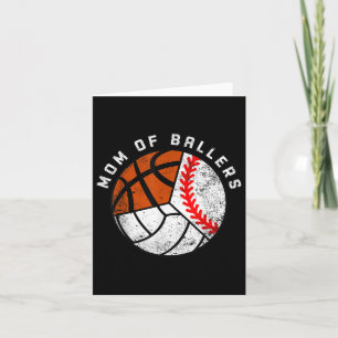 Tarjeta Mamá de Baloncestistas divertido béisbol voleibol