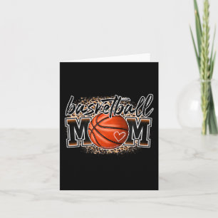 Tarjeta Mamá de baloncesto Leopard Basketball Senior Mom 2