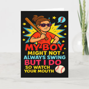 Tarjeta Mamá de béisbol cita divertida para regalo del Día