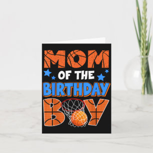 Tarjeta Mamá de béisbol del niño de cumpleaños, familia a