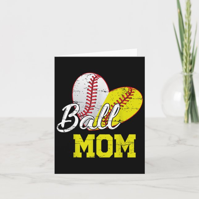 Tarjeta Mamá de Bola Divertida Softbol Béisbol Para Mujere (Anverso)