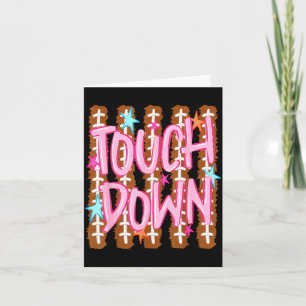 Tarjeta Mamá de fútbol americano con touchdown a rayas dep