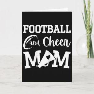 Tarjeta Mamá de fútbol americano y porristas azul real 