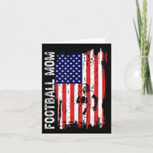 Tarjeta Mamá de fútbol Bandera americana Patriótica Mamá 4