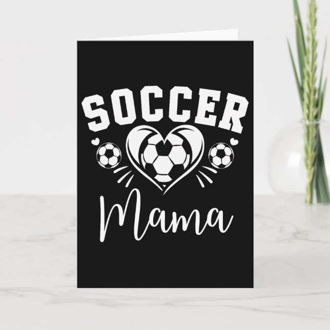 Tarjeta Mamá de fútbol Corazón de fútbol  (Anverso)