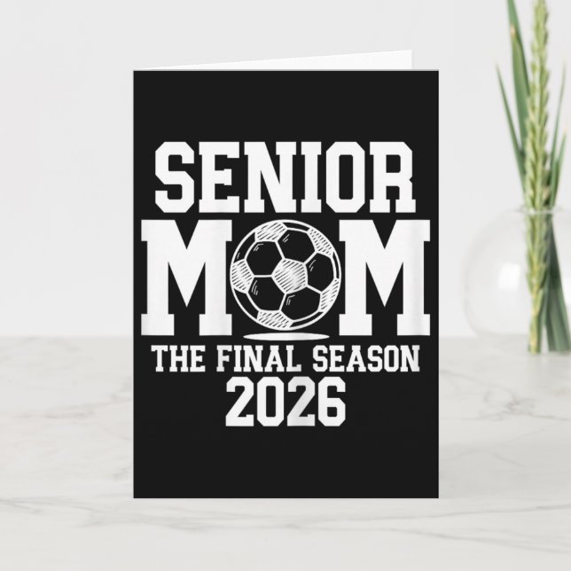 Tarjeta Mamá de fútbol de último año, Cl de 2026 Graduada  (Anverso)