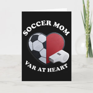 Tarjeta Mamá de fútbol del día del juego – Diseño de coraz