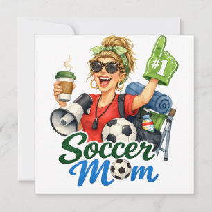 Tarjeta Mamá de fútbol divertida