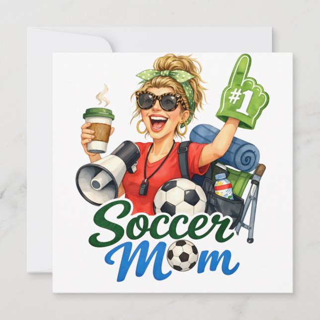 Tarjeta Mamá de fútbol divertida (Anverso)
