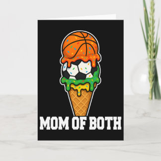 Tarjeta Mamá de Fútbol Sketll Helado Goteo Día de Juego de