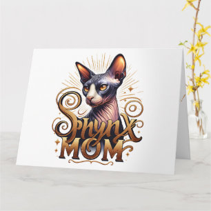 Tarjeta Mamá de gato Sphynx personalizado Feliz día de la