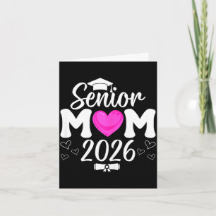 Tarjeta Mamá de graduada 2026 gorra de graduación corazón