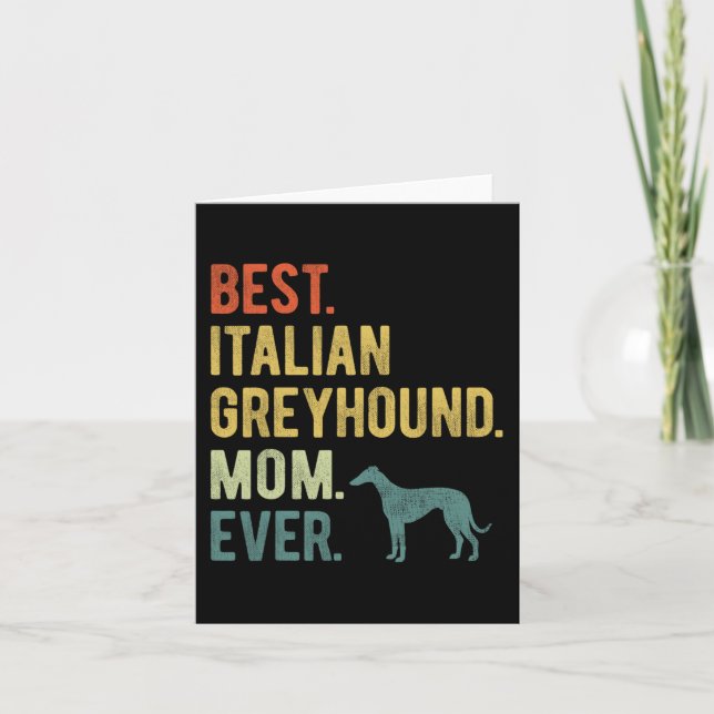 Tarjeta Mamá de Greyhound italiana ama el Día de la Madre (Anverso)