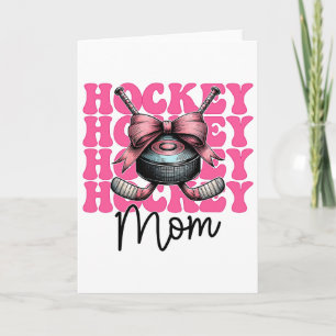 Tarjeta Mamá de hockey Mamá de hockey Día de la Madre Rosa