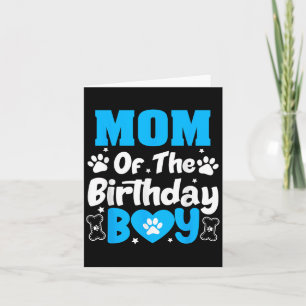 Tarjeta Mamá De La Familia De La Pata De Perro De Cumpleañ