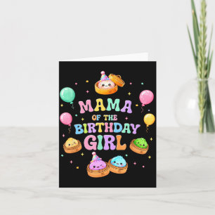 Tarjeta Mamá de la niña de cumpleaños kawaii dumpling squi