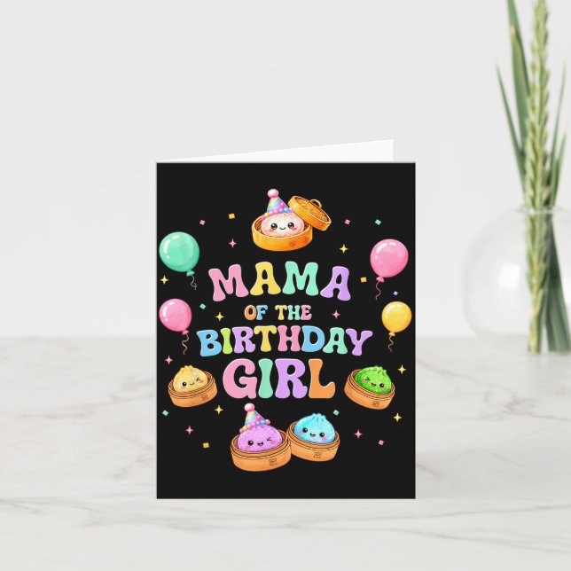 Tarjeta Mamá de la niña de cumpleaños kawaii dumpling squi (Anverso)