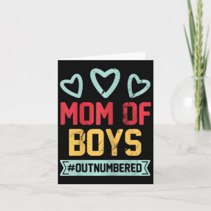 Tarjeta Mamá de niños #superada en número Mamá Padres Madr