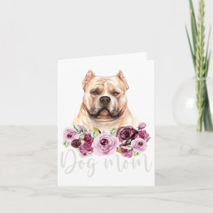 Tarjeta Mamá de perro bulldog Floral Bully Mama