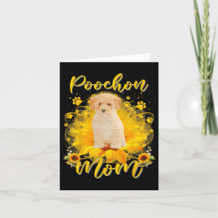 Tarjeta Mamá de Perro Poochon Con Patitas de Perro Girasol