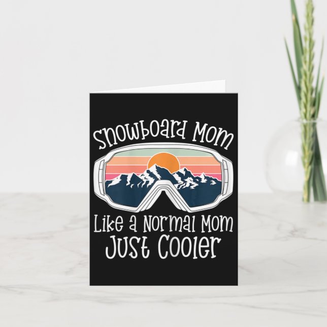 Tarjeta Mamá De Snowboard Como Mamá Normal Retr (Anverso)
