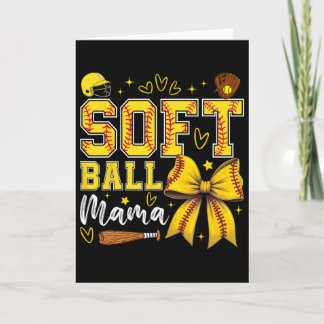 Tarjeta Mamá de sóftbol Coquette Lazo Mamá de sóftbol Día 