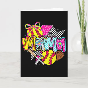 Tarjeta Mamá de sóftbol Mamá Vibraciones del Día del Juego