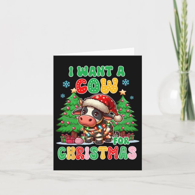 Tarjeta Mamá de vaca amante de las vacas Navidad Navidad (Anverso)